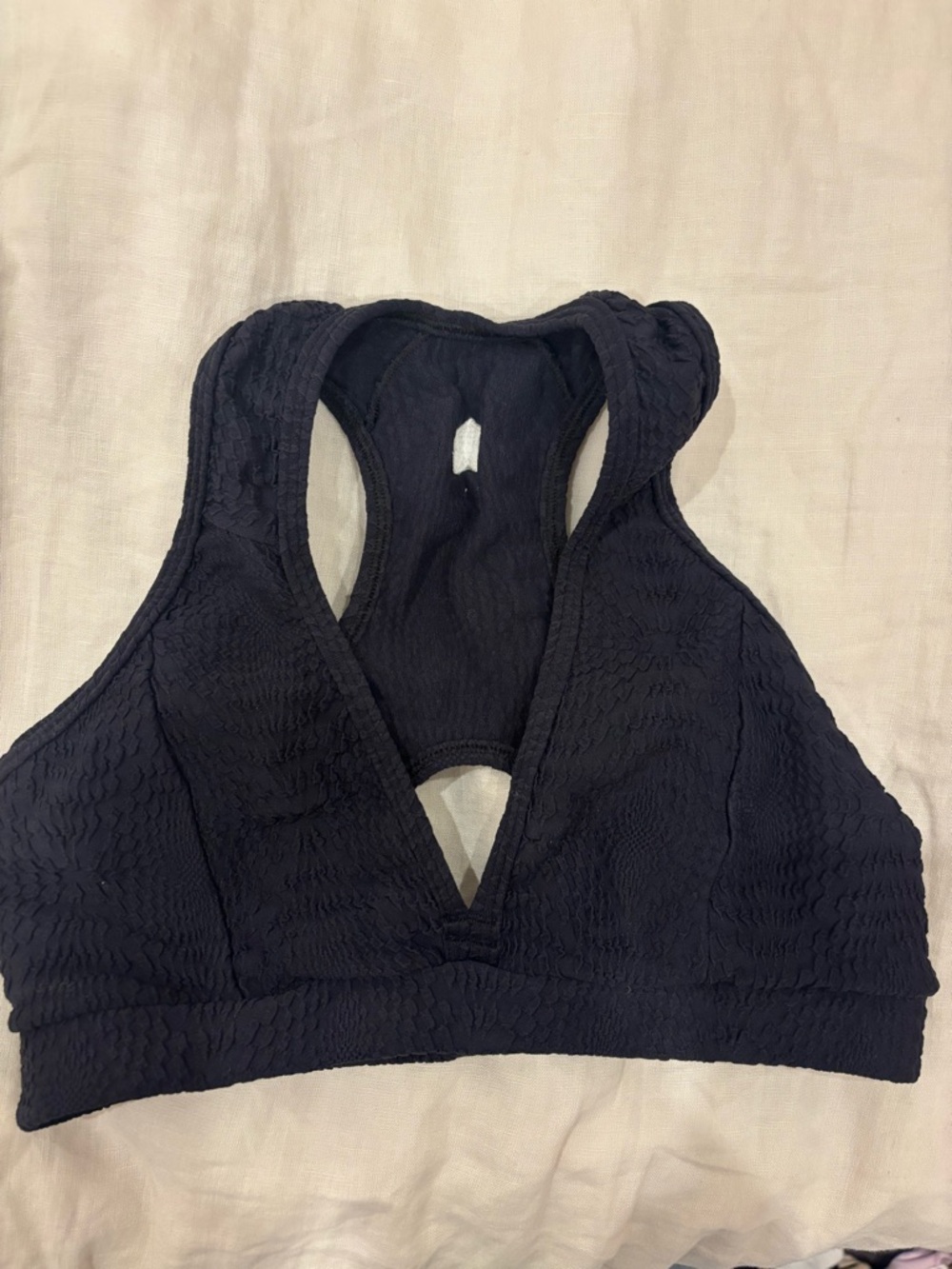 Black Deep V Racerback Sports bra